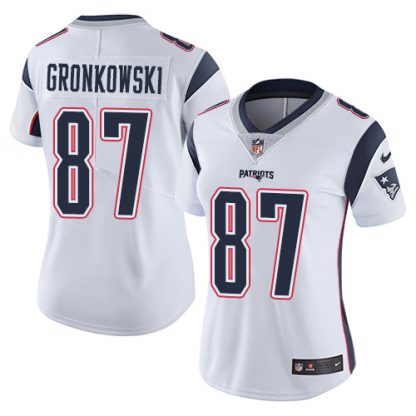 Nike New England Patriots #87 Rob Gronkowski White Women's Stitched NFL Vapor Untouchable Limited Jersey
