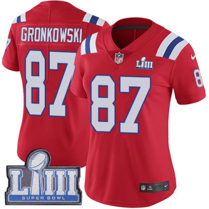 Nike New England Patriots #87 Rob Gronkowski Red Alternate Super Bowl LIII Bound Women's Stitched NFL Vapor Untouchable Limited Jersey