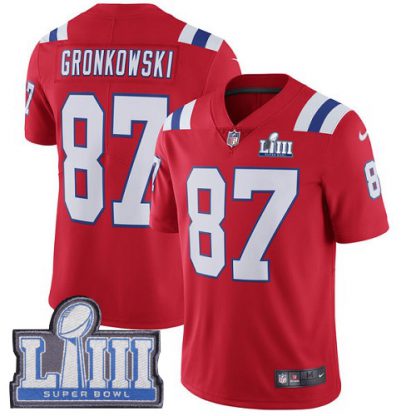 Nike New England Patriots #87 Rob Gronkowski Red Alternate Super Bowl LIII Bound Youth Stitched NFL Vapor Untouchable Limited Jersey