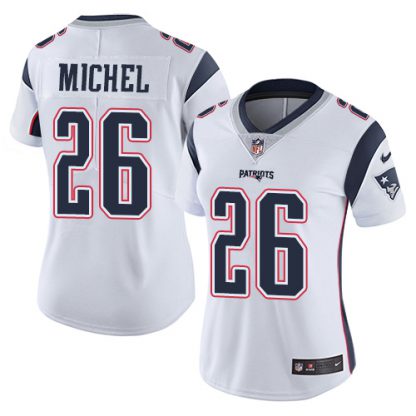 Nike New England Patriots #26 Sony Michel White Women's Stitched NFL Vapor Untouchable Limited Jersey