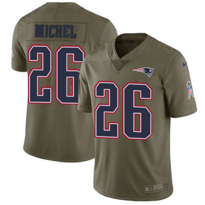 Nike New England Patriots #26 Sony Michel Olive Youth Stitched NFL Limited 2017 Salute to Service Jersey