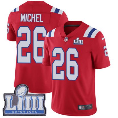 Nike New England Patriots #26 Sony Michel Red Alternate Super Bowl LIII Bound Youth Stitched NFL Vapor Untouchable Limited Jersey