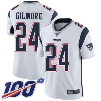 Nike New England Patriots #24 Stephon Gilmore White Men's Stitched NFL 100th Season Vapor Limited Jersey