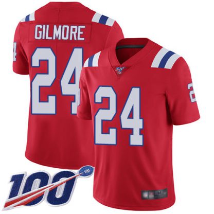 Nike New England Patriots #24 Stephon Gilmore Red Alternate Men's Stitched NFL 100th Season Vapor Limited Jersey