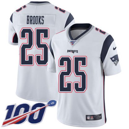 Nike New England Patriots #25 Terrence Brooks White Youth Stitched NFL 100th Season Vapor Untouchable Limited Jersey