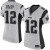 Nike New England Patriots #12 Tom Brady Gray Women's Stitched NFL Limited Gridiron Gray II Jersey