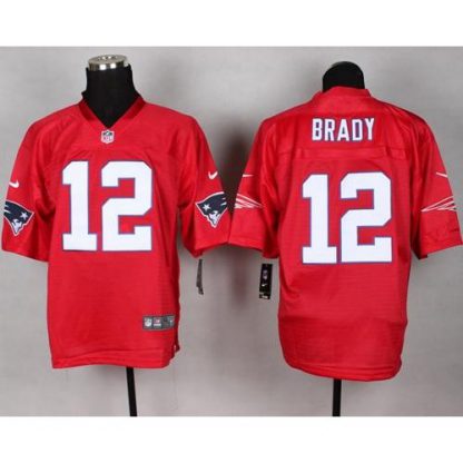 Nike New England Patriots #12 Tom Brady Red Men's Stitched NFL Elite QB Practice Jersey
