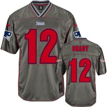 Nike New England Patriots #12 Tom Brady Grey Men's Stitched NFL Elite Vapor Jersey