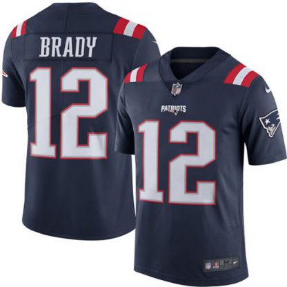 Nike New England Patriots #12 Tom Brady Navy Blue Men's Stitched NFL Limited Rush Jersey