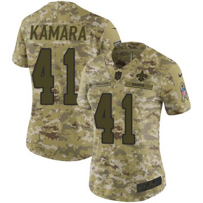 Nike New Orleans Saints #41 Alvin Kamara Camo Women's Stitched NFL Limited 2018 Salute to Service Jersey