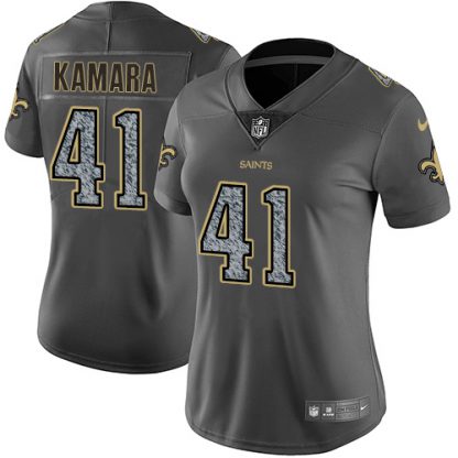 Nike New Orleans Saints #41 Alvin Kamara Gray Static Women's Stitched NFL Vapor Untouchable Limited Jersey