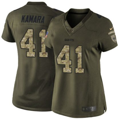 Nike New Orleans Saints #41 Alvin Kamara Green Women's Stitched NFL Limited 2015 Salute to Service Jersey