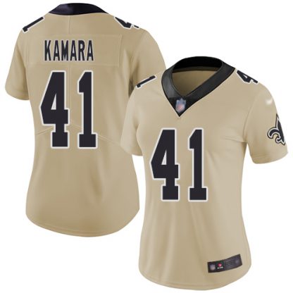 Nike New Orleans Saints #41 Alvin Kamara Gold Women's Stitched NFL Limited Inverted Legend Jersey