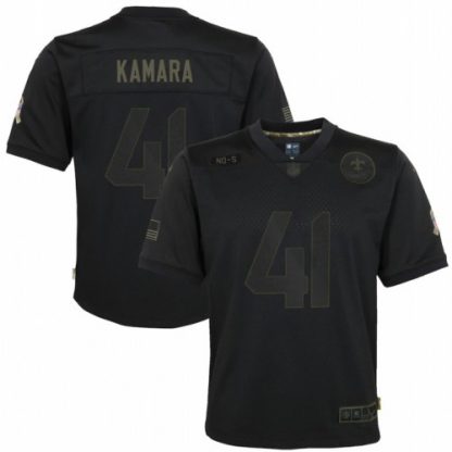 New Orleans New Orleans Saints #41 Alvin Kamara Nike Youth 2020 Salute to Service Game Jersey Black