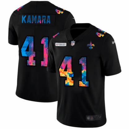 New Orleans New Orleans Saints #41 Alvin Kamara Men's Nike Multi-Color Black 2020 NFL Crucial Catch Vapor Untouchable Limited Jersey