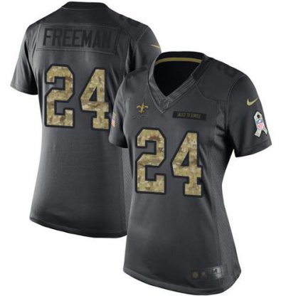 Nike New Orleans Saints #24 Devonta Freeman Black Women's Stitched NFL Limited 2016 Salute to Service Jersey