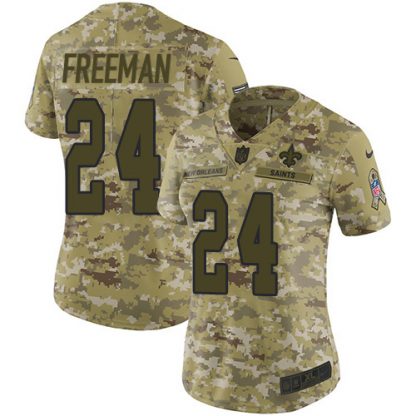 Nike New Orleans Saints #24 Devonta Freeman Camo Women's Stitched NFL Limited 2018 Salute To Service Jersey