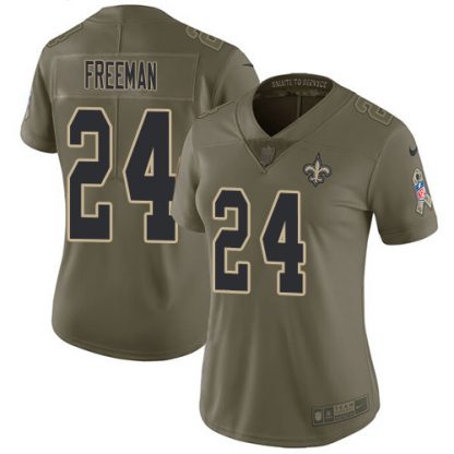 Nike New Orleans Saints #24 Devonta Freeman Olive Women's Stitched NFL Limited 2017 Salute To Service Jersey
