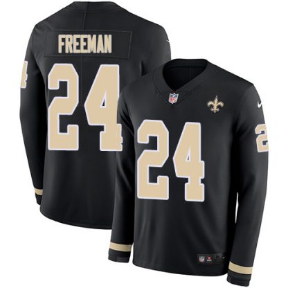 Nike New Orleans Saints #24 Devonta Freeman Black Team Color Youth Stitched NFL Limited Therma Long Sleeve Jersey