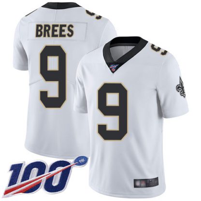 Nike New Orleans Saints #9 Drew Brees White Youth Stitched NFL 100th Season Vapor Limited Jersey