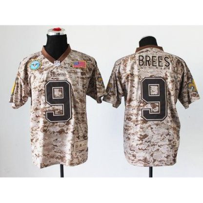 Nike New Orleans Saints #9 Drew Brees Camo Men's Stitched NFL New Elite USMC Jersey