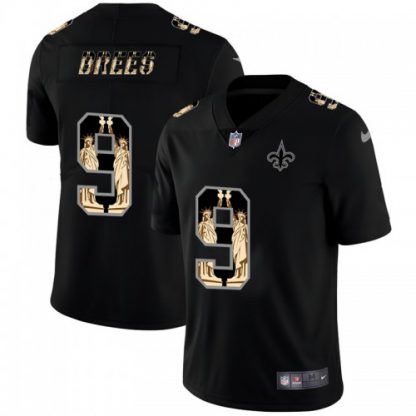 New Orleans New Orleans Saints #9 Drew Brees Carbon Black Vapor Statue Of Liberty Limited NFL Jersey