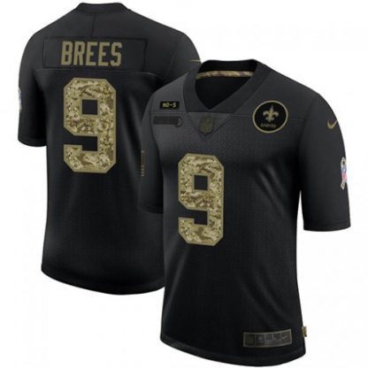 New Orleans New Orleans Saints #9 Drew Brees Men's Nike 2020 Salute To Service Camo Limited NFL Jersey Black