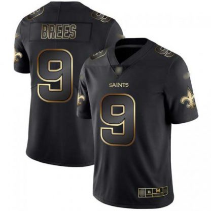 Nike New Orleans Saints #9 Drew Brees Black/Gold Men's Stitched NFL Vapor Untouchable Limited Jersey