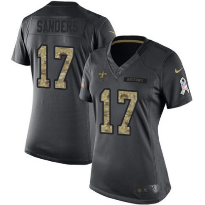 Nike New Orleans Saints #17 Emmanuel Sanders Black Women's Stitched NFL Limited 2016 Salute to Service Jersey