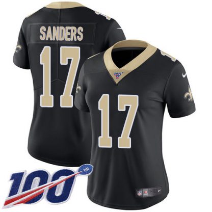 Nike New Orleans Saints #17 Emmanuel Sanders Black Team Color Women's Stitched NFL 100th Season Vapor Untouchable Limited Jersey