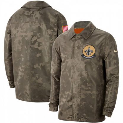 Men's New Orleans New Orleans Saints Nike Camo 2019 Salute to Service Sideline Full-Zip Lightweight Jacket