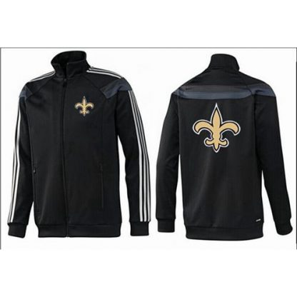 NFL New Orleans New Orleans Saints Team Logo Jacket Black_3