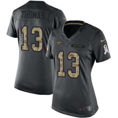 Nike New Orleans Saints #13 Michael Thomas Black Women's Stitched NFL Limited 2016 Salute to Service Jersey