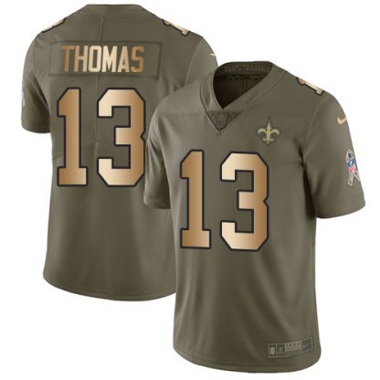 Nike New Orleans Saints #13 Michael Thomas Olive/Gold Youth Stitched NFL Limited 2017 Salute to Service Jersey