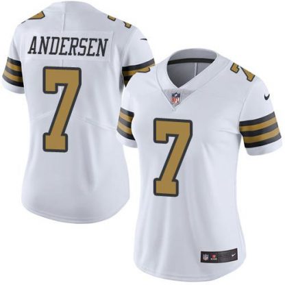 Nike New Orleans Saints #7 Morten Andersen White Women's Stitched NFL Limited Rush Jersey