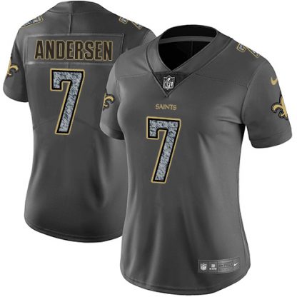 Nike New Orleans Saints #7 Morten Andersen Gray Static Women's Stitched NFL Vapor Untouchable Limited Jersey