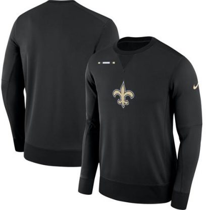Men's New Orleans New Orleans Saints Nike Black Sideline Team Logo Performance Sweatshirt