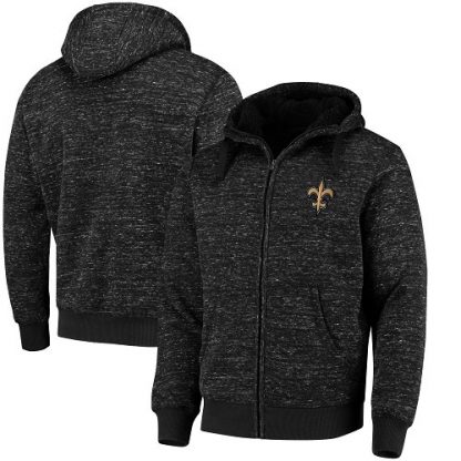 Men's New Orleans New Orleans Saints G-III Sports by Carl Banks Heathered Black Discovery Sherpa Full-Zip Jacket