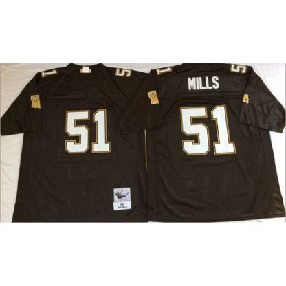 Mitchell And Ness New Orleans Saints #51 Sam Mills Black Throwback Stitched NFL Jersey