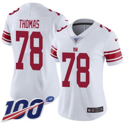 Nike New York Giants #78 Andrew Thomas White Women's Stitched NFL 100th Season Vapor Untouchable Limited Jersey