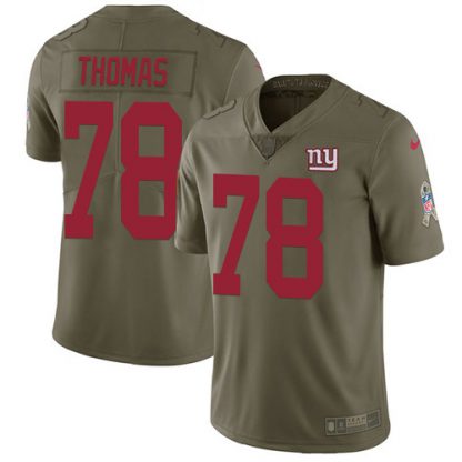 Nike New York Giants #78 Andrew Thomas Olive Men's Stitched NFL Limited 2017 Salute To Service Jersey