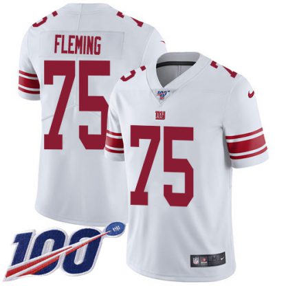 Nike New York Giants #75 Cameron Fleming White Youth Stitched NFL 100th Season Vapor Untouchable Limited Jersey