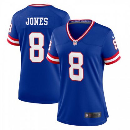 New York New York Giants #8 Daniel Jones Royal Women's Nike Classic Player Game Jersey