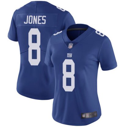 Nike New York Giants #8 Daniel Jones Royal Blue Team Color Women's Stitched NFL Vapor Untouchable Limited Jersey
