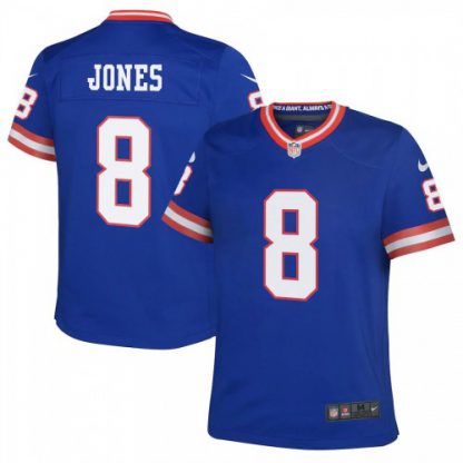 New York New York Giants #8 Daniel Jones Royal Youth Nike Classic Player Game Jersey
