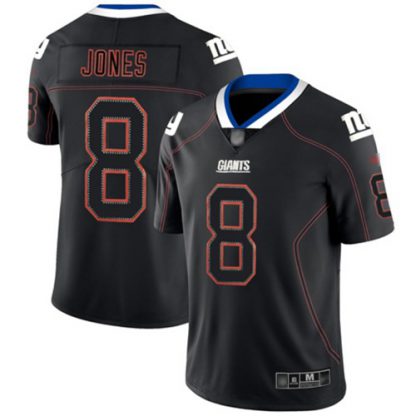 Nike New York Giants #8 Daniel Jones Lights Out Black Men's Stitched NFL Limited Rush Jersey