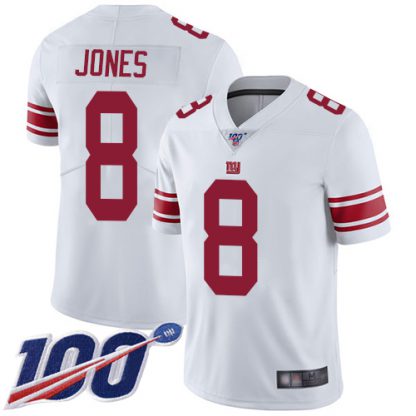 Nike New York Giants #8 Daniel Jones White Men's Stitched NFL 100th Season Vapor Limited Jersey