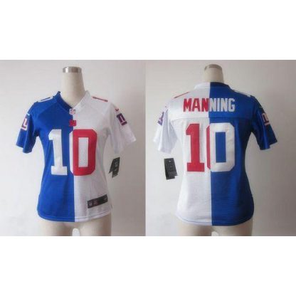 Nike New York Giants #10 Eli Manning Royal Blue/White Women's Stitched NFL Elite Split Jersey