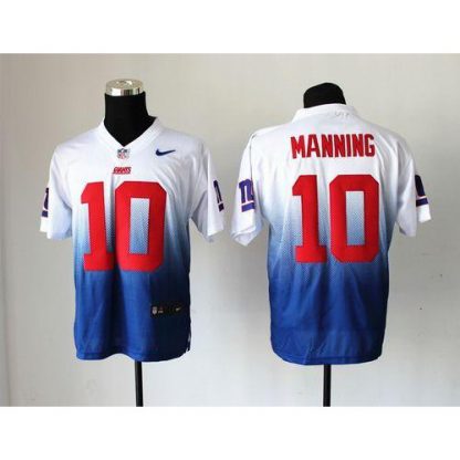 Nike New York Giants #10 Eli Manning Royal Blue/White Men's Stitched NFL Elite Fadeaway Fashion Jersey