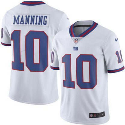 Nike New York Giants #10 Eli Manning White Men's Stitched NFL Limited Rush Jersey